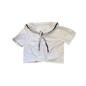 SAILOR SUCKERPUNCH BABYDOLL COSTUME CROP TOP BLACK AND WHITE SIZE SMALL